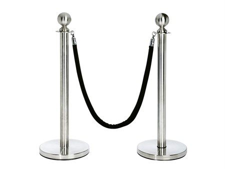 Avspärrningsrep till stolpe, 1,5m, svart